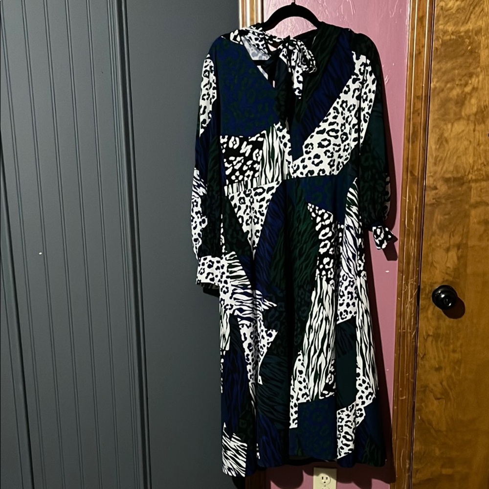 Eloquii Black and Blue Long Sleeve Sundress